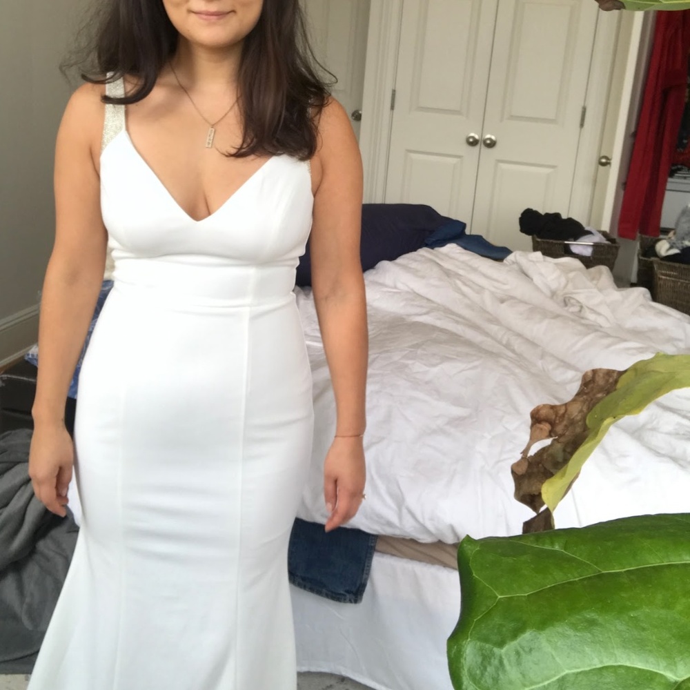 White Beaded Maxi Dress